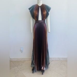 Givenchy Metallic Maxi Dress in Bronze and Green FR36/US4